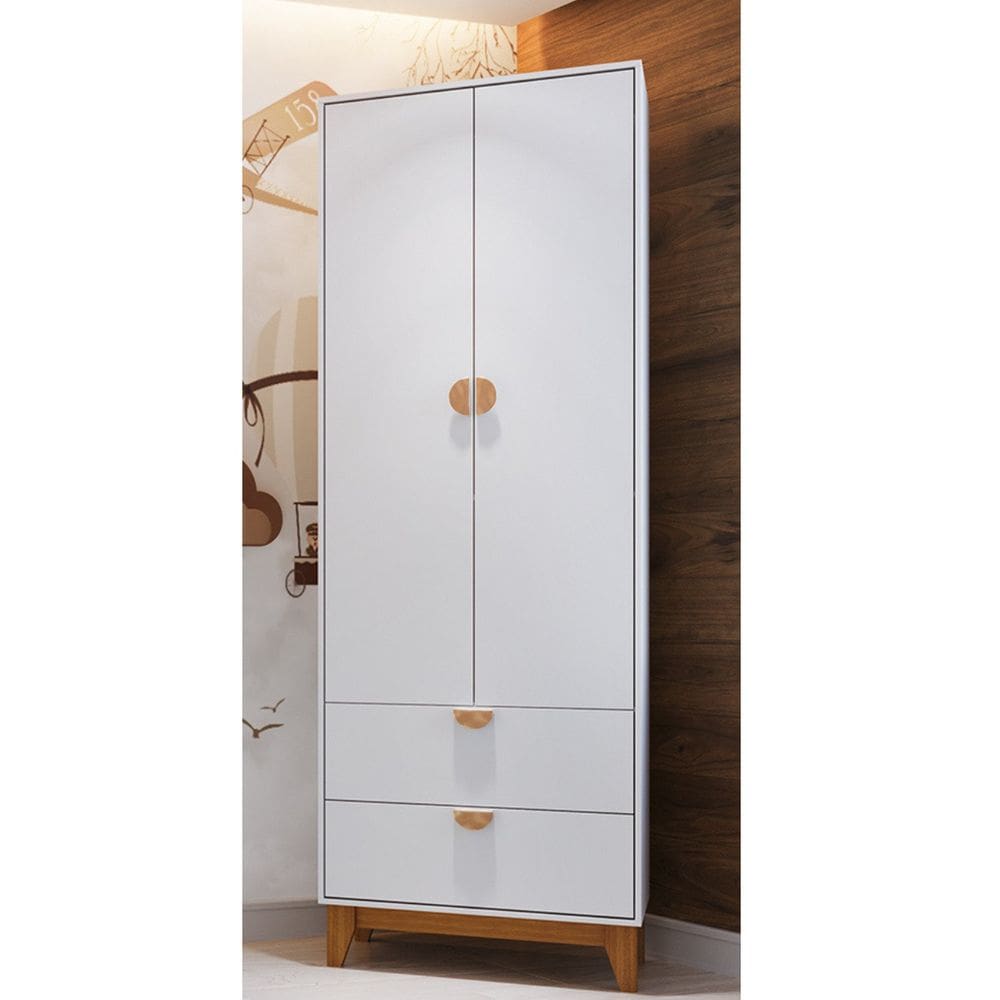 Guarda-Roupa 2 Portas 2 Gavetas Magia Branco