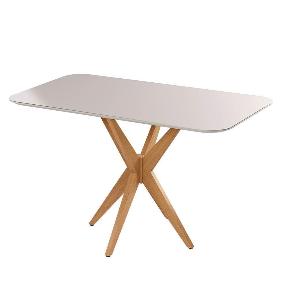 Mesa De Jantar Simpatia Retangular Jcm Movelaria Off White 1,20m