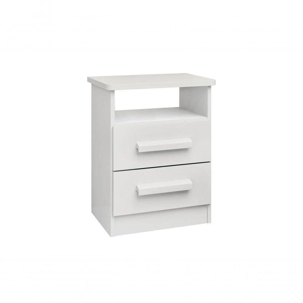 Mesa De Cabeceira Firenze 2 Gavetas Com Nicho - D` Doro Branco