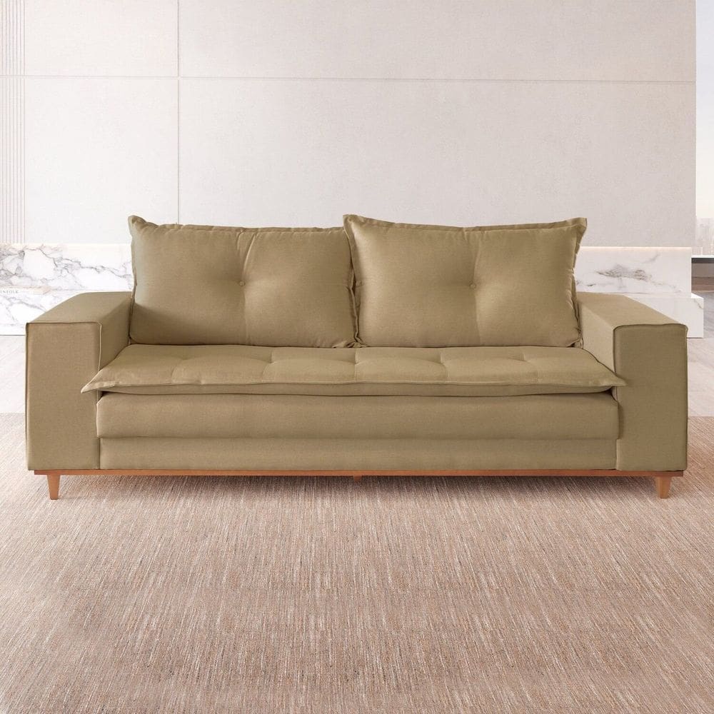 Sofá 4 Lugares 220cmX 92cm X 81cm Caparaó Bege