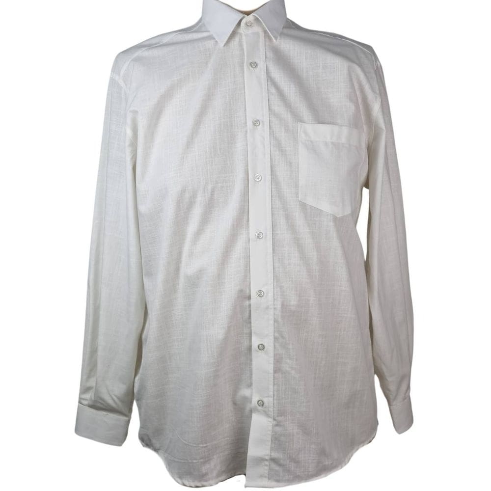 Camisa Social Masculina ML Off White ZUZA Plus Size 4/5