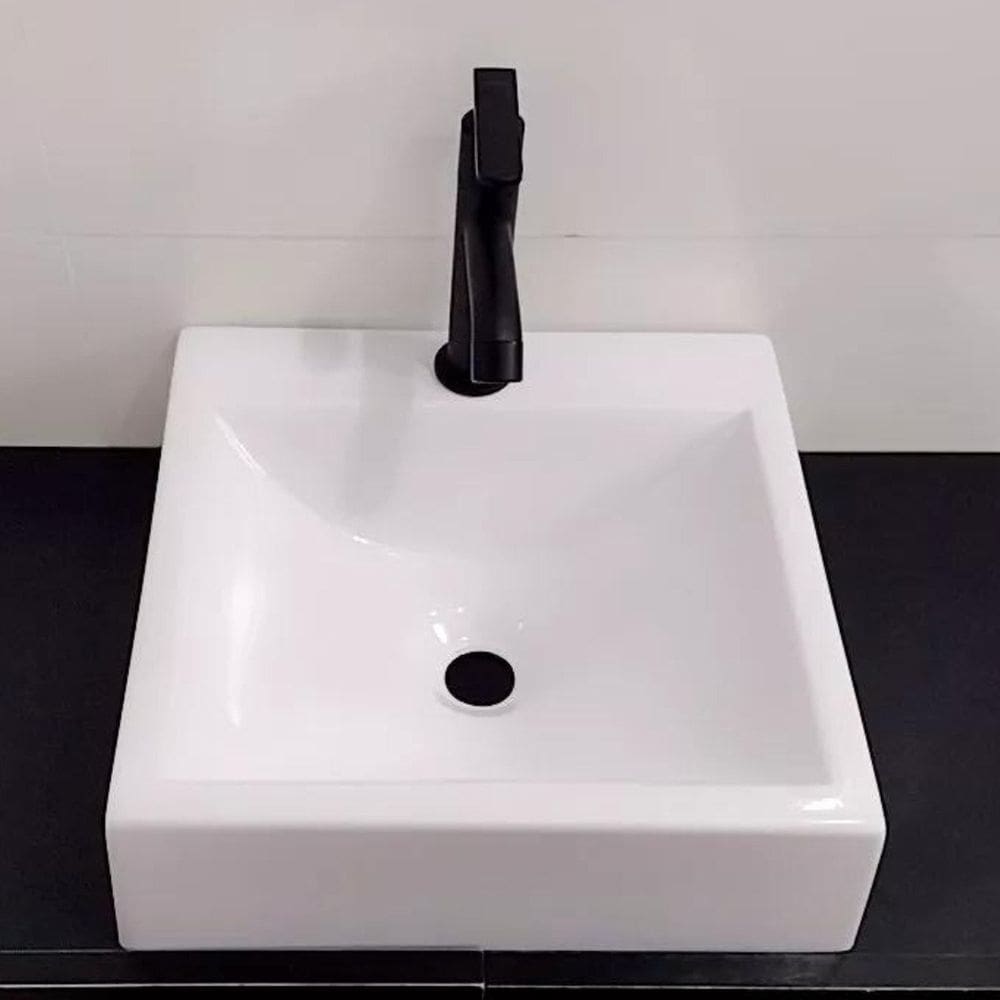 Cuba para Banheiro Pia de Apoio Redonda Mármore Sintético Lavabo Branco