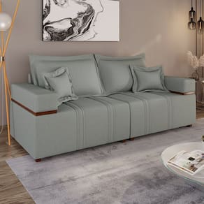 Sofá com 4 Lugares 200cm X 95cm X 81cm Cinza