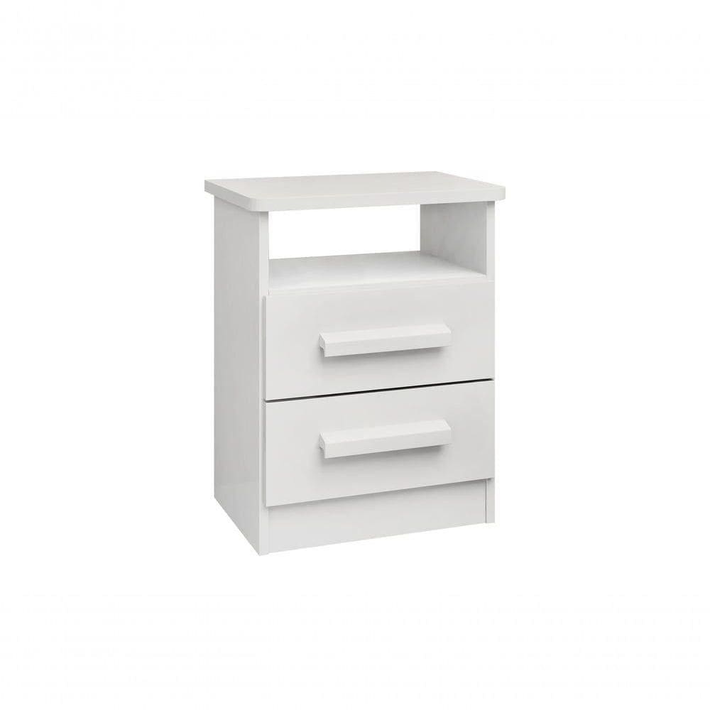 Mesa De Cabeceira Firenze 2 Gavetas Com Nicho - D` Doro Branco