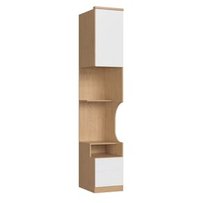 Mesa de Cabeceira Modulada Reto 1 Porta 2 Gavetas Elegance Angelin/Blanc