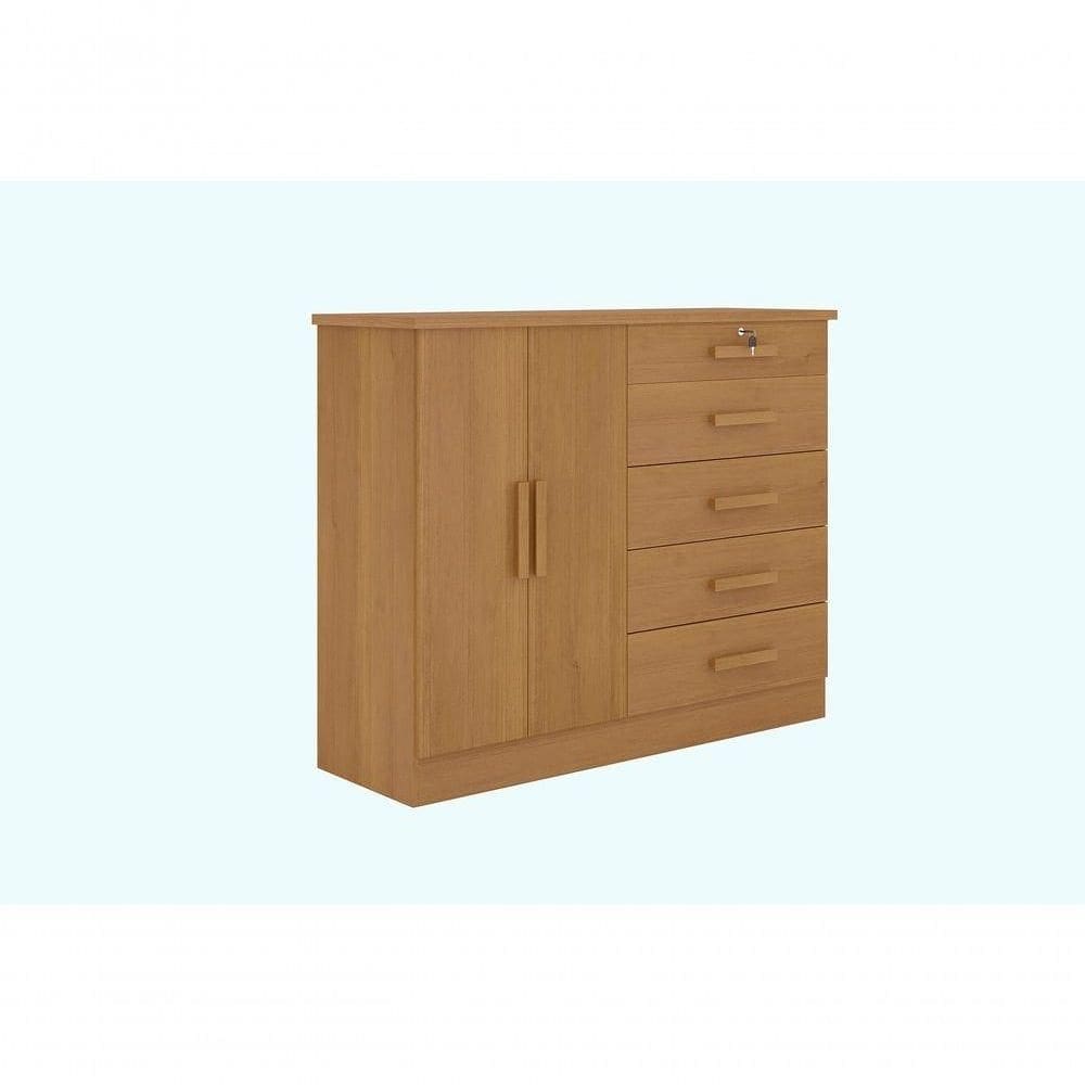 Cômoda New Athos 5 Gavetas Com Sapateira D` Doro Cinamomo