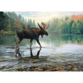 Quebra-cabeça Cobble Hill Moose Crossing 1000 peças com pôster