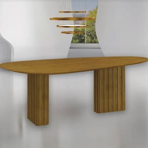 Mesa para Sala de Jantar com Tampo Orgânico 75x200x100cm Freijó