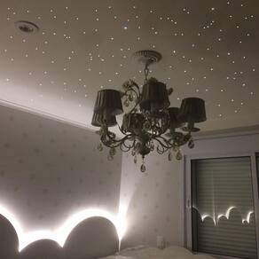 Noite Estrelada Efeito Estrelado 300 Fibra Otica Teto Branco