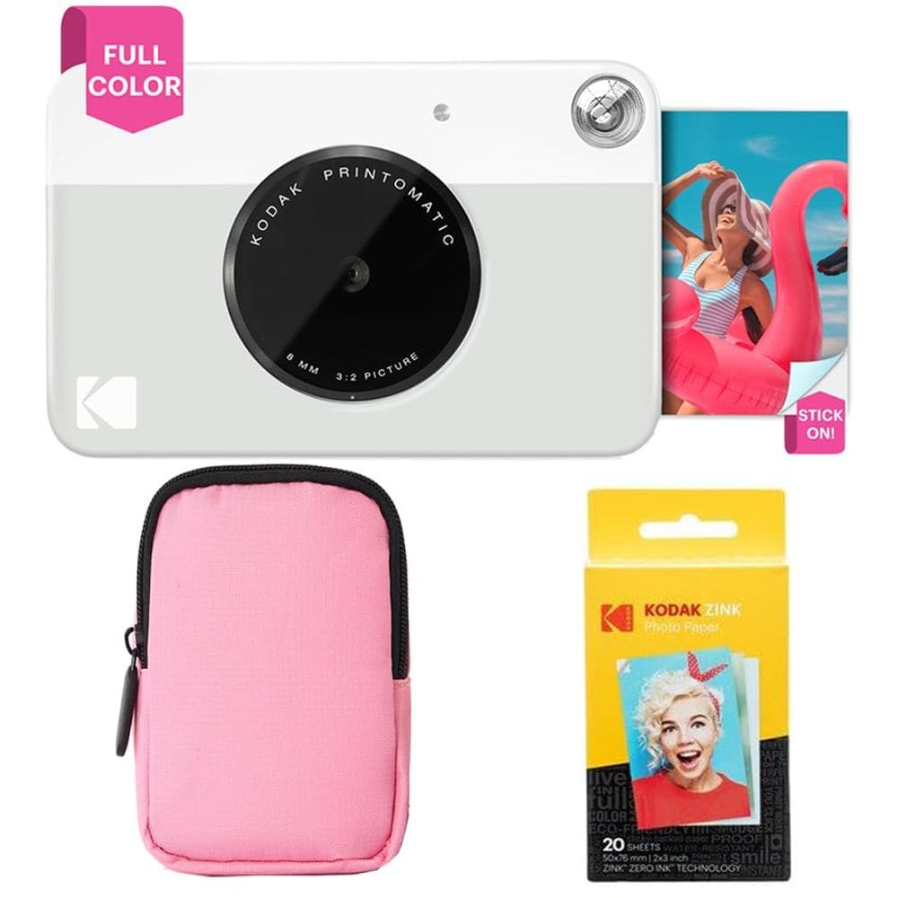 Câmera de impressão instantânea KODAK Printomatic Starter Bundle cinza