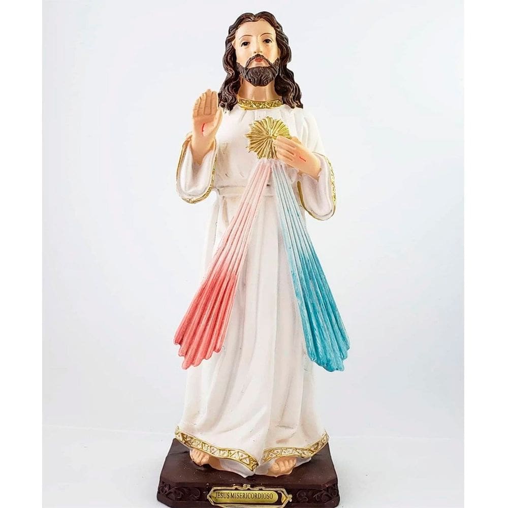 Santo Imagem Jesus Misericordioso Estatua Em Resina De 30cm