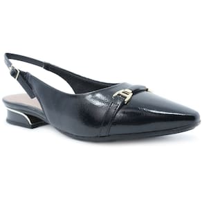 Scarpin Piccadilly Detalhe Salto Baixo Feminino - Preto
