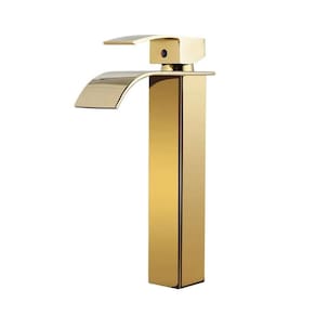 Torneira Monocomando Banheiro Cascata Slim Alta- Dourado
