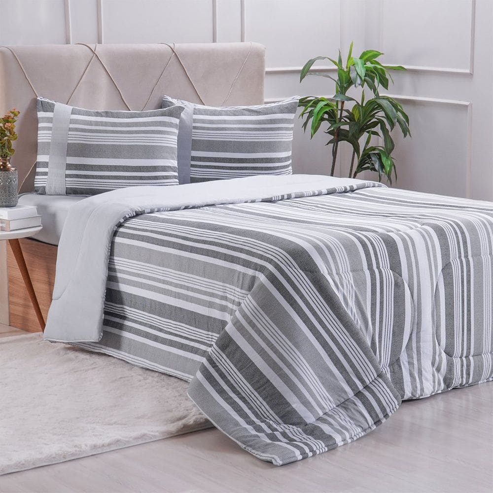 Edredom Solteiro Bella Cama Malha 125g/m² 100% Algodão 160x220cm