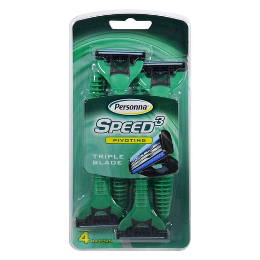 Lâmina de barbear descartável giratória Triple Blade Speed 3 4 unidades da Personna (pacote com 6)