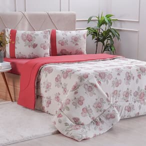Edredom Casal Bella Cama Malha 125g/m² 100% Algodão 200x220cm
