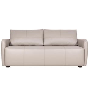Sofá Living 3 Lugares Sala De Estar 220cm Virtus L07 Couro Bege - Mpozenato