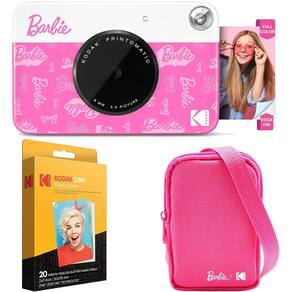 Câmera digital Kodak x Barbie Printomatic com estojo e papel