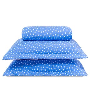 Cobre Leito Casal Padrão Classic Estampado 160 Fios 3 Peças - Poa Azul