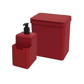 Kit Pia De Cozinha Coza Single - 2 Peças Vermelho