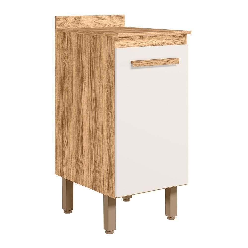 Balcão De Cozinha Intenza 40cm Freijó-off White Cristal Com Tampo Mdp - Nicioli Freijó-off White Cristal