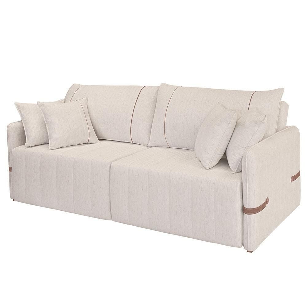 Sofá Cama Retrátil 200cm Essence D05 Linho Cru/camel - Mpozenato