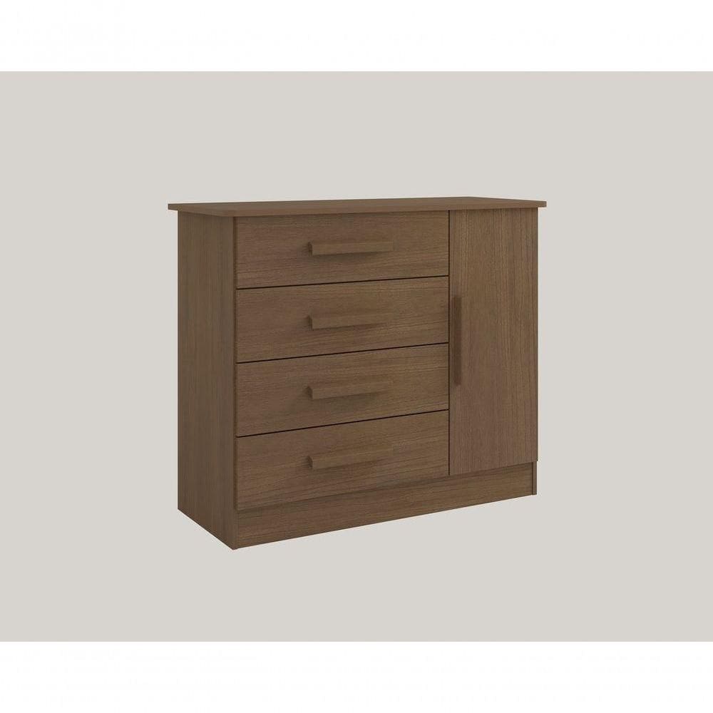 Cômoda Firenze 4 Gavetas 1 Porta Com sapateira - D` Doro Castanho