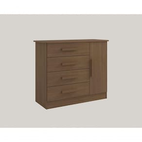 Cômoda Firenze 4 Gavetas 1 Porta Com sapateira - D` Doro Castanho