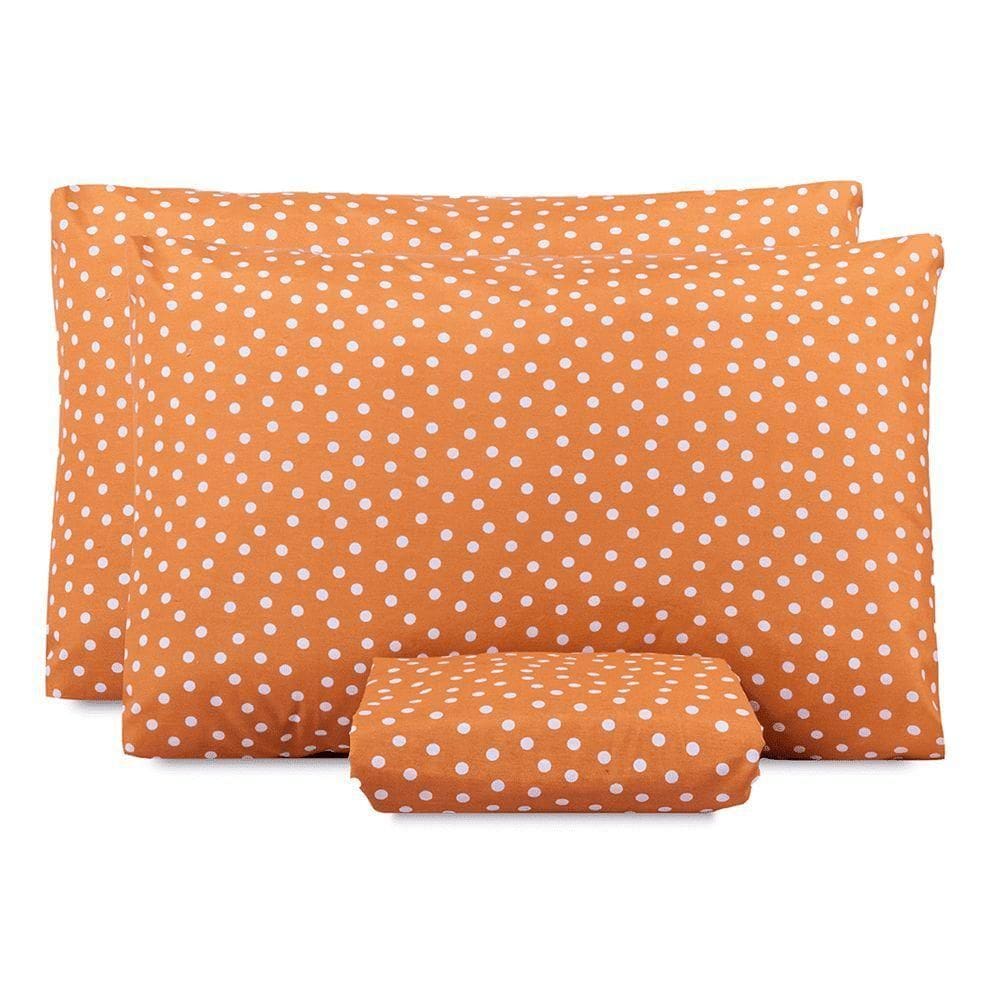 Jogo De Lençol Queen Classic Estampado 160 Fios 3 Peças - Poa Terracota
