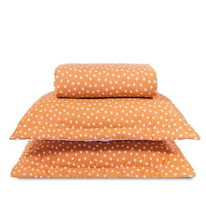 Cobre Leito Casal Padrão Classic Estampado 160 Fios 3 Peças - Poa Terracota