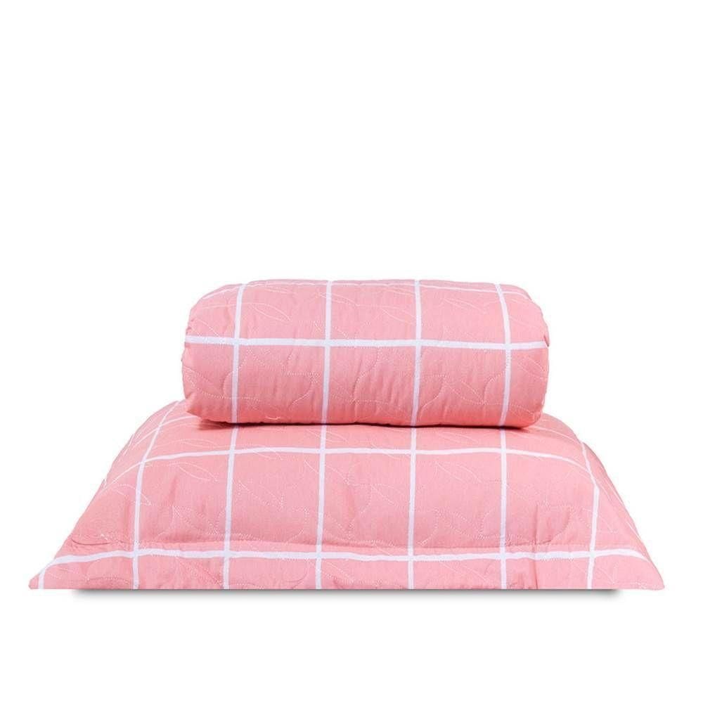 Cobre Leito Solteiro Classic Estampado 160 Fios 2 Peças - Grid Rose