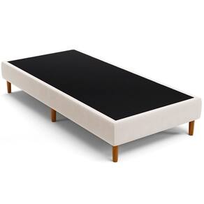 Base Para Cama Solteiro 88cm Sleep W01 Suede Bege - Lyam Decor