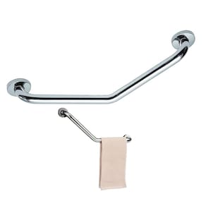 Barra Alça Apoio Angular 25x25cm Box Banheiro Acessibilidade Criança Idoso Segurança