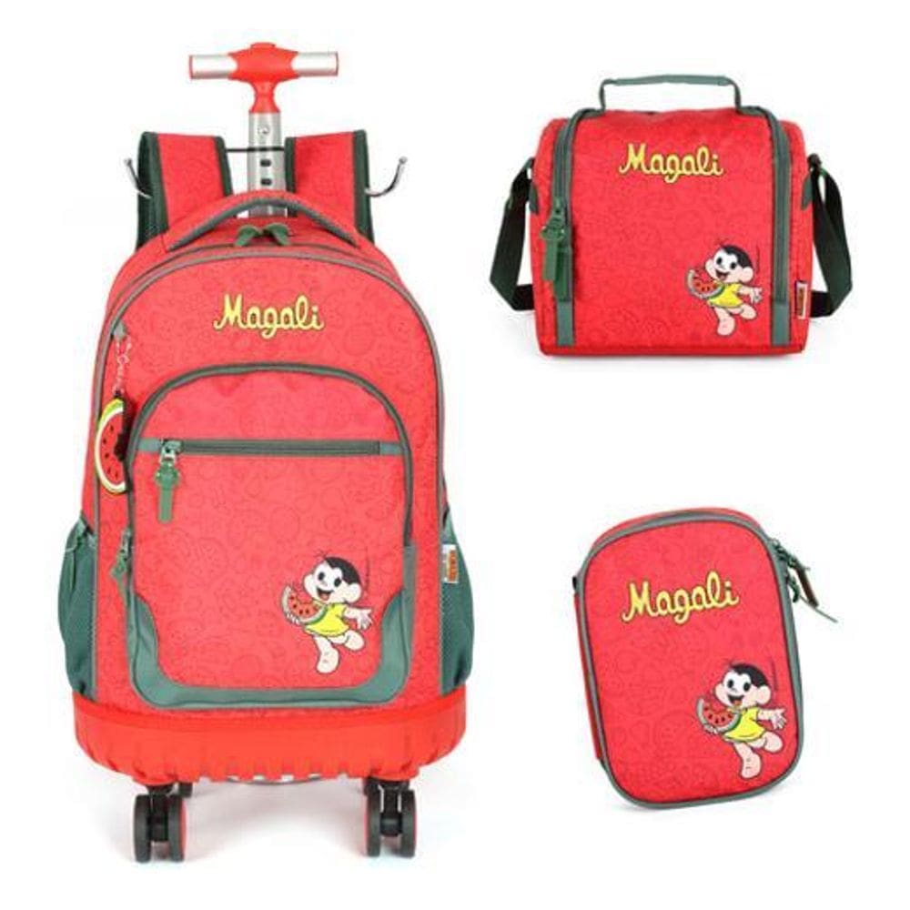 Kit Mochila 360 Escolar Turma Da Monica Lancheira Estojo
