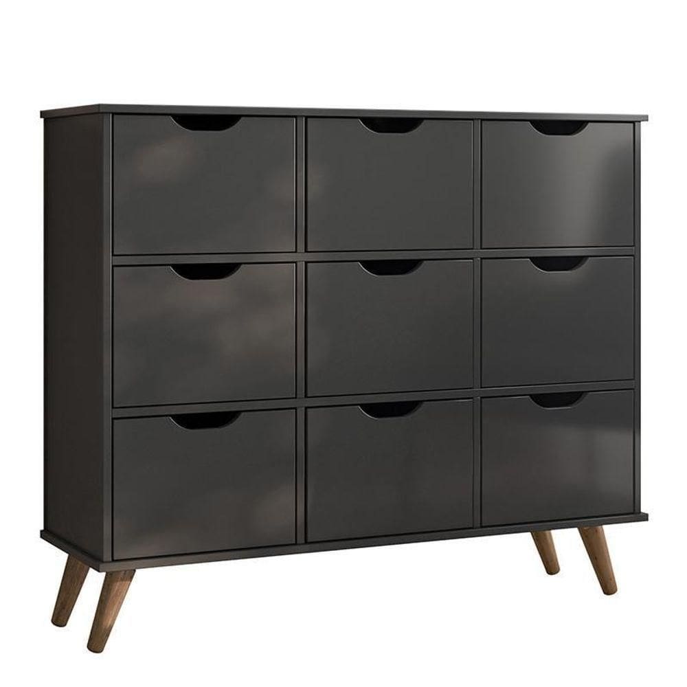Nicho Organizador Retrô 1478 Com 9Gavetas Preto - Qmovi Preto