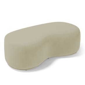 Puff Decorativo Living Aisha Orgânico 02 Lugares Veludo Bege - Abmaza