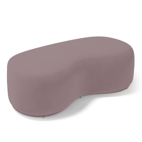 Puff Decorativo Living Aisha Orgânico 02 Lugares Veludo Rosê - Abmaza