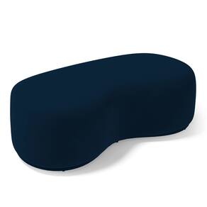 Puff Decorativo Living Aisha Orgânico 02 Lugares Veludo Azul Marinho - Abmaza