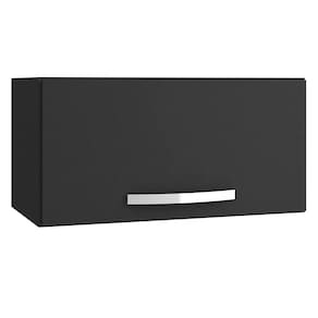 Armário Aéreo Geladeira Cozinha 60cm 01 Porta Preto - Abmaza