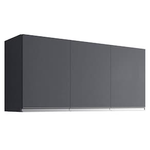 Armário de Cozinha Aéreo Andréia 120cm 3 Portas Cinza Escuro - Abmaza