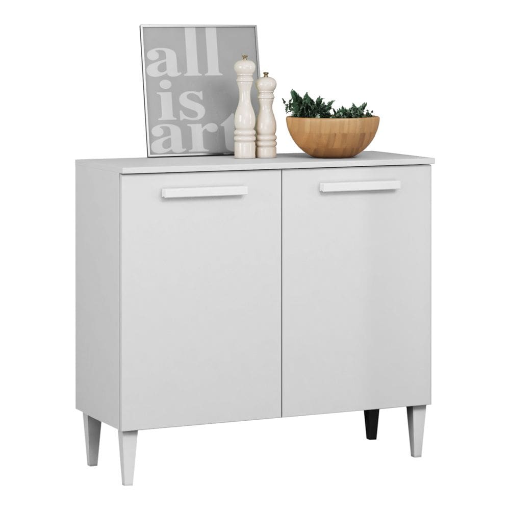 Balcão Multiuso Cantinho do Café Isa 90cm 02 Portas Branco - Abmaza