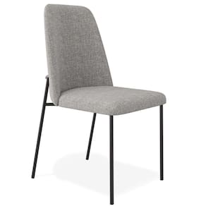 Cadeira Decorativa Estofada Para Sala De Jantar Bella L02 Linho Cinza Escuro - Lyam Decor