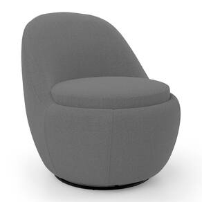 Poltrona Orgânica Living Memphis Base Giratória Bouclê Cinza Escuro - Abmaza