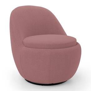Poltrona Orgânica Living Memphis Base Giratória Bouclê Rosé - Abmaza