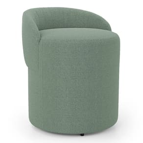 Puff Banqueta Living Gaia Orgânico com Encosto Baixo Bouclê Verde Menta - Abmaza