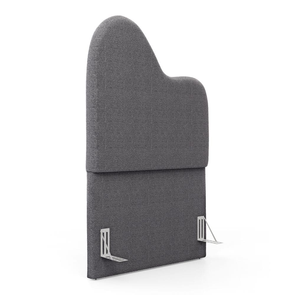Cabeceira Orgânica Cama Box Solteiro Sea 90cm com Frame Bouclé Cinza Escuro - Abmaza