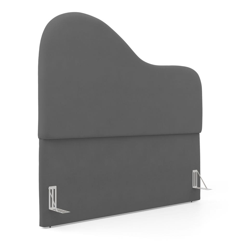 Cabeceira Orgânica Cama Box Queen Size Sea 160cm com Frame Suede Cinza - Abmaza