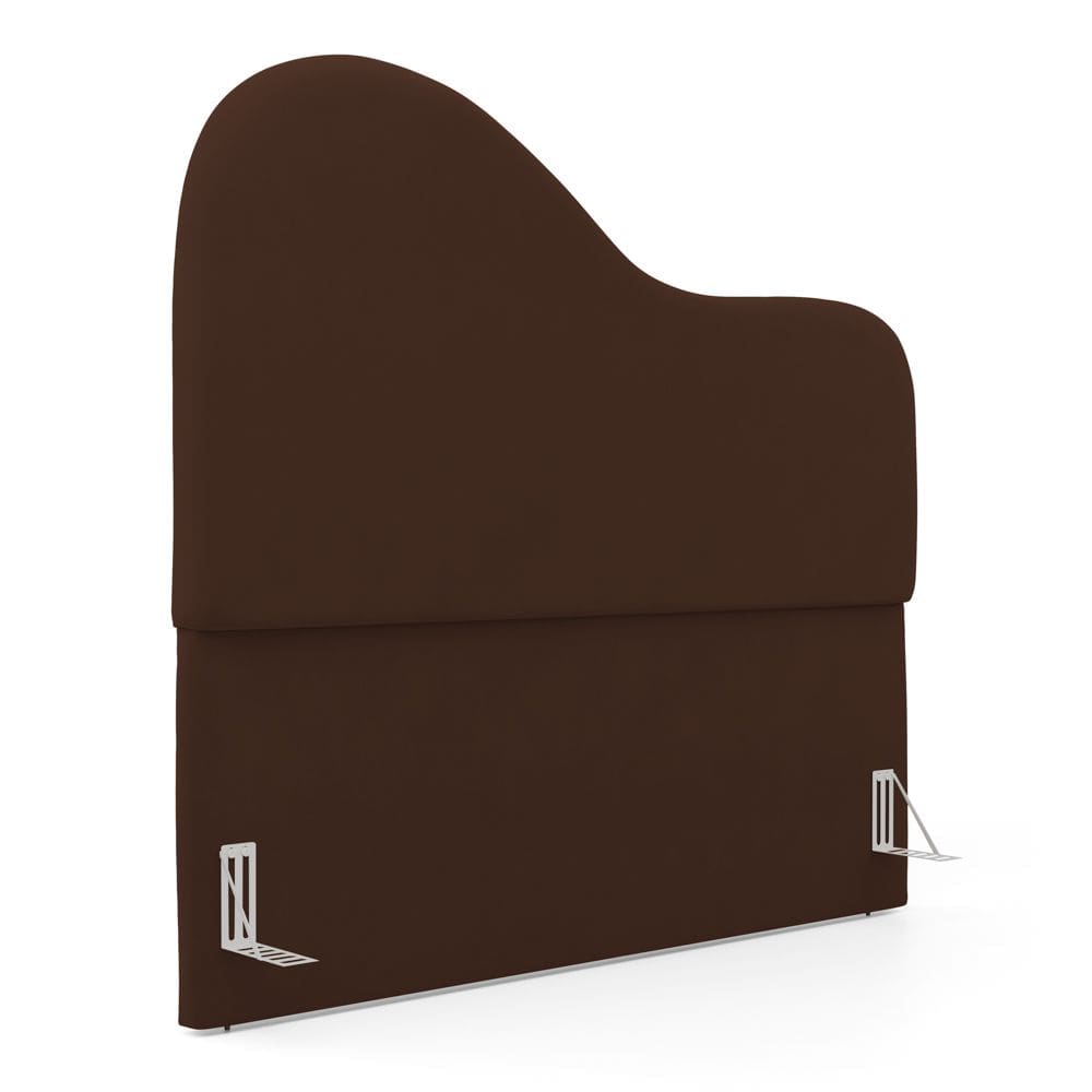 Cabeceira Orgânica Cama Box Casal Padrão Sea 140cm com Frame Suede Marrom - Abmaza