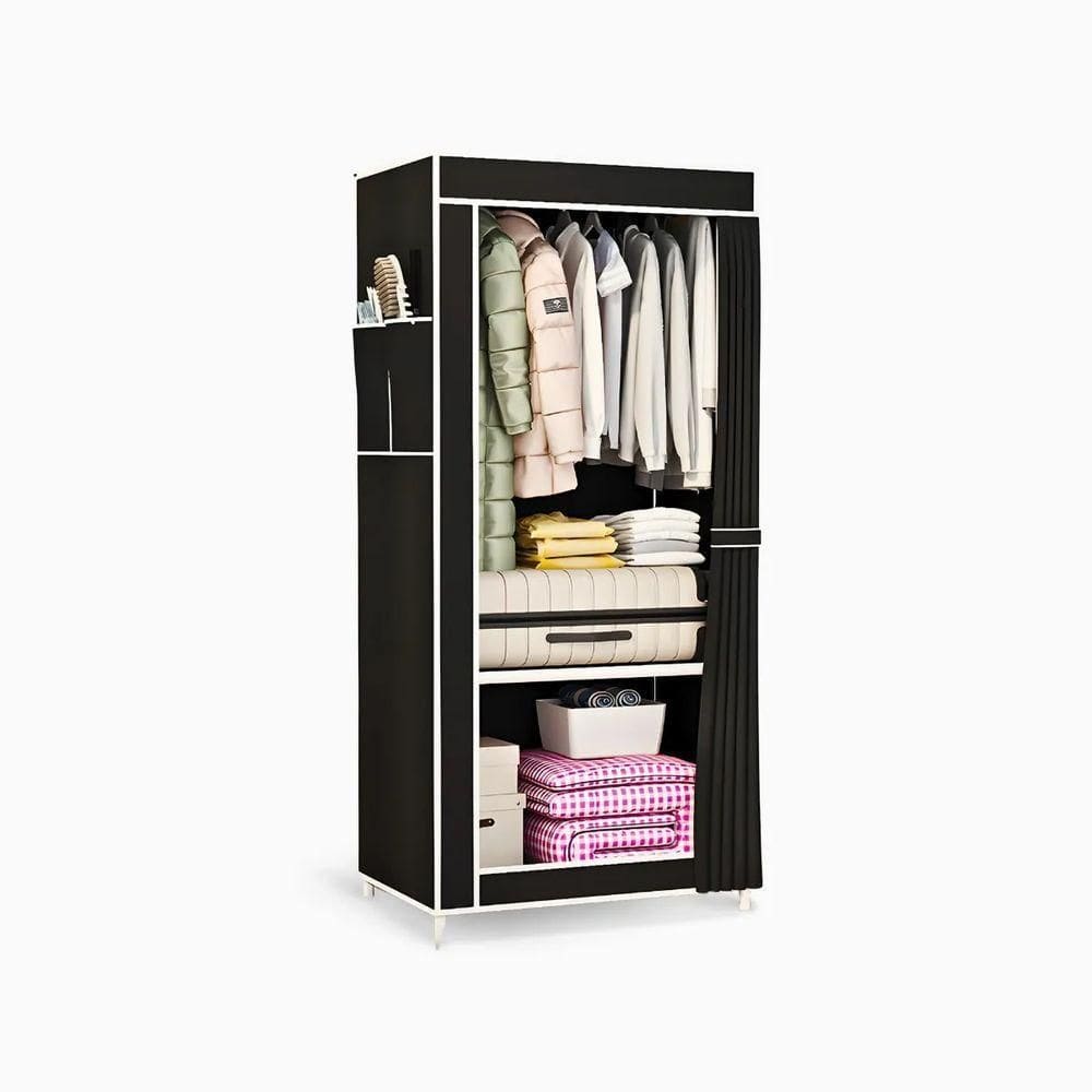 Guarda Roupa Closet Dobrável Organizador Tecido - Preto