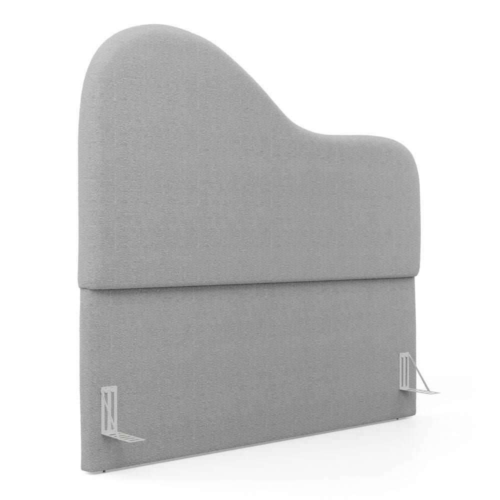 Cabeceira Orgânica Cama Box Casal Padrão Sea 140cm com Frame Bouclé Cinza Claro - Abmaza